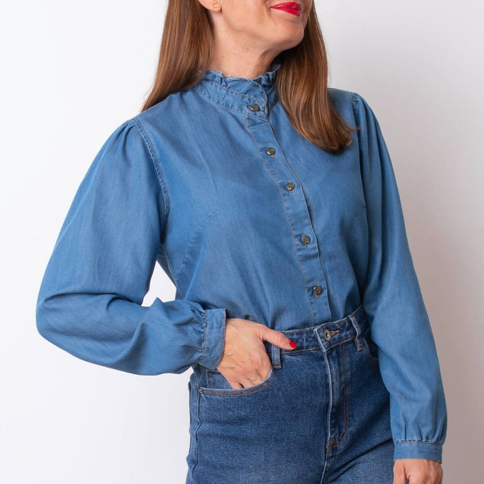 Camisa Ef. Denim Mao - Azul