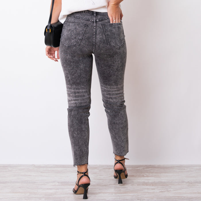 Jeans Efecto Lavado - Gris