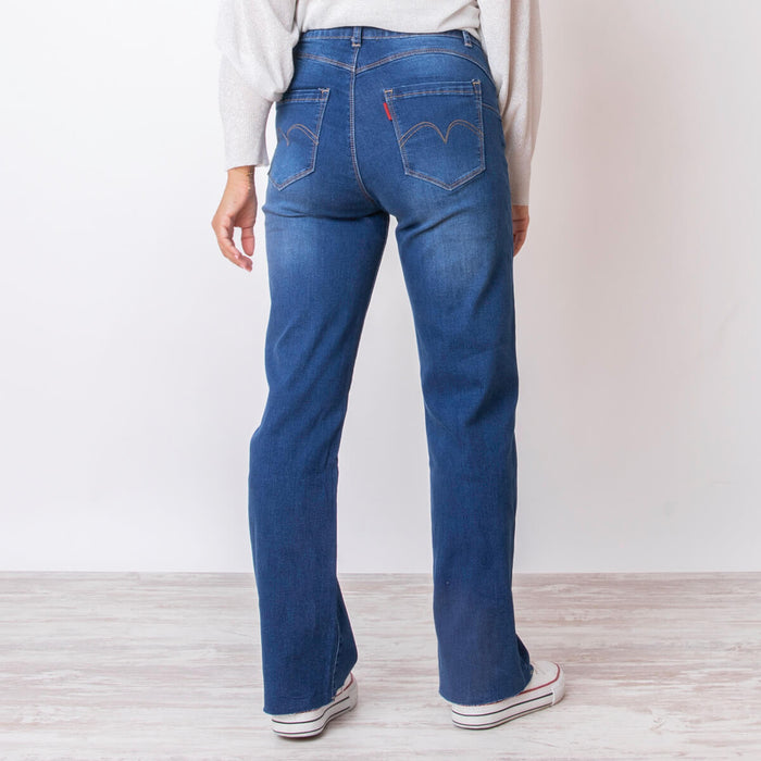 Jeans Pernera Ancha - Azul