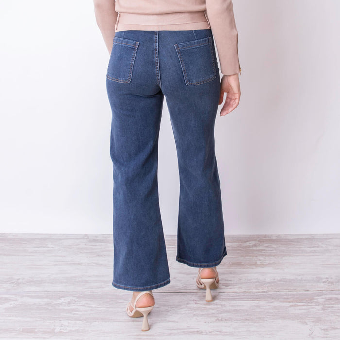 Jeans Bolsillos Delanteros - Azul