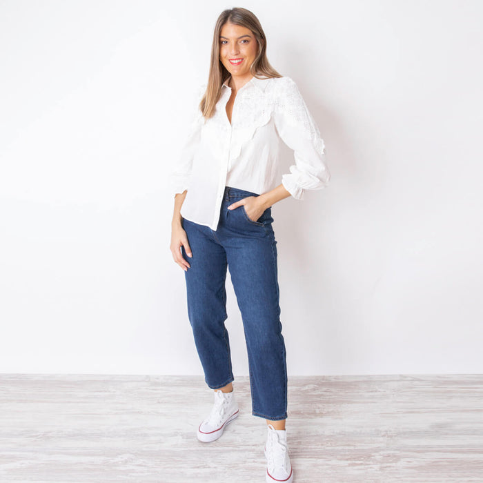 Jeans Mom Fit - Azul