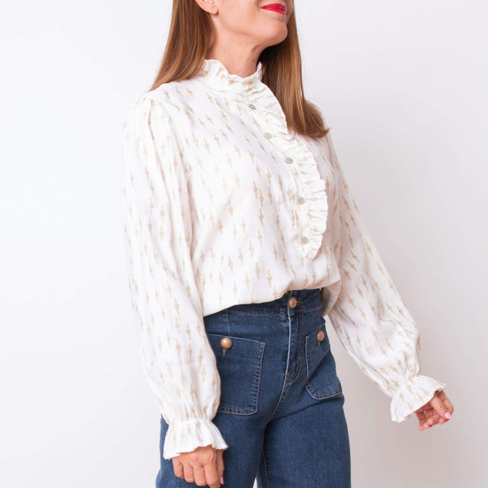 Blusa Volante Mao - Blanco