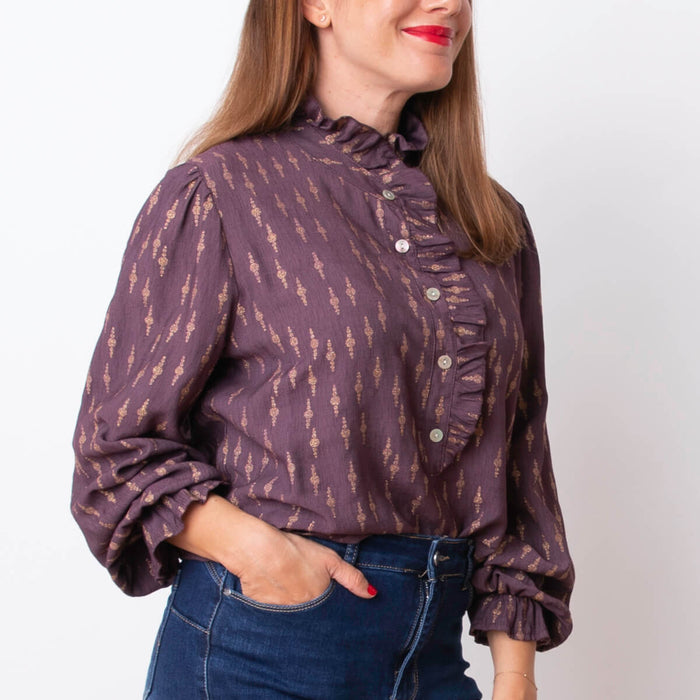 Blusa Volante Mao - Morado