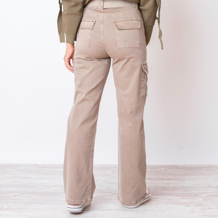 Jeans Cargo Bolsillos - Beige