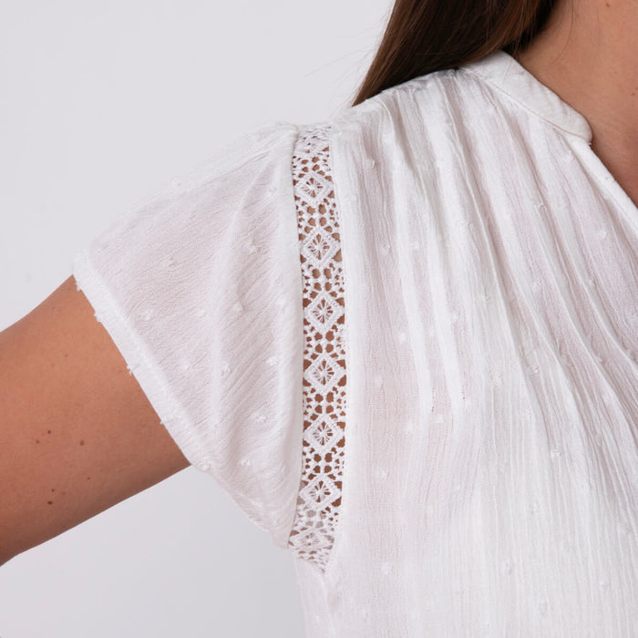 Blusa Plumeti y Jaretas - Blanco