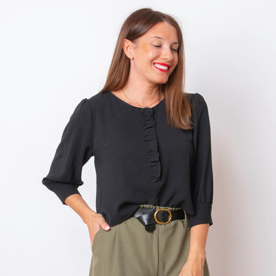 Blusa Mini Volante - Negro