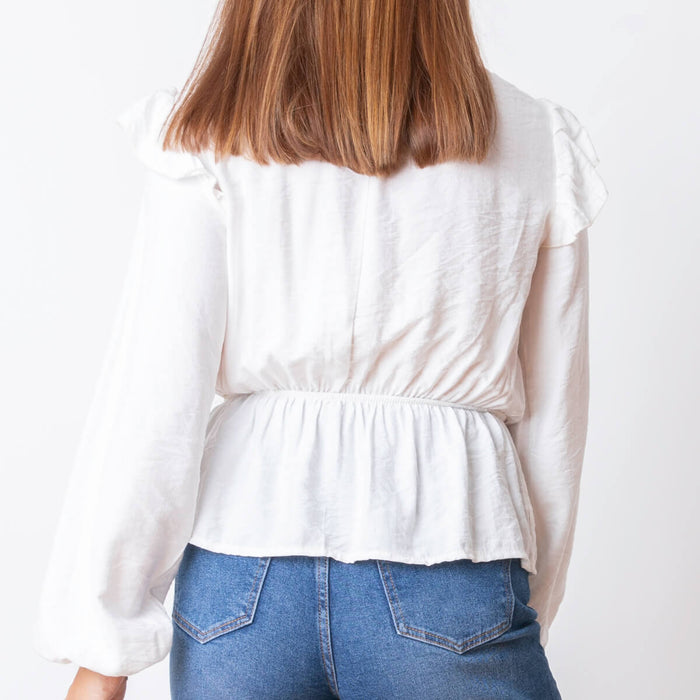 Blusa Canesú Elástico - Blanco