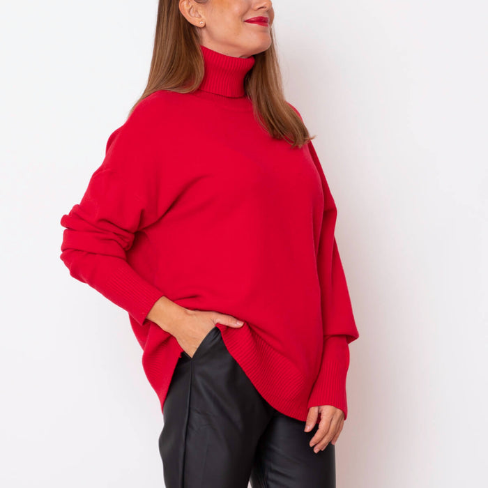 Jersey Oversize Cuello - Rojo