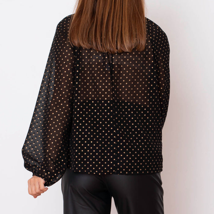 Blusa Estampada Brillos - Negro