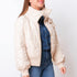 Chaqueta Acolchado Flor - Beige