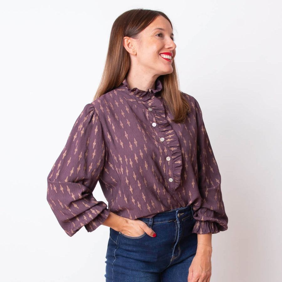 Blusa Volante Mao - Morado