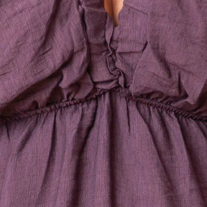 Vestido Escote Pico - Morado