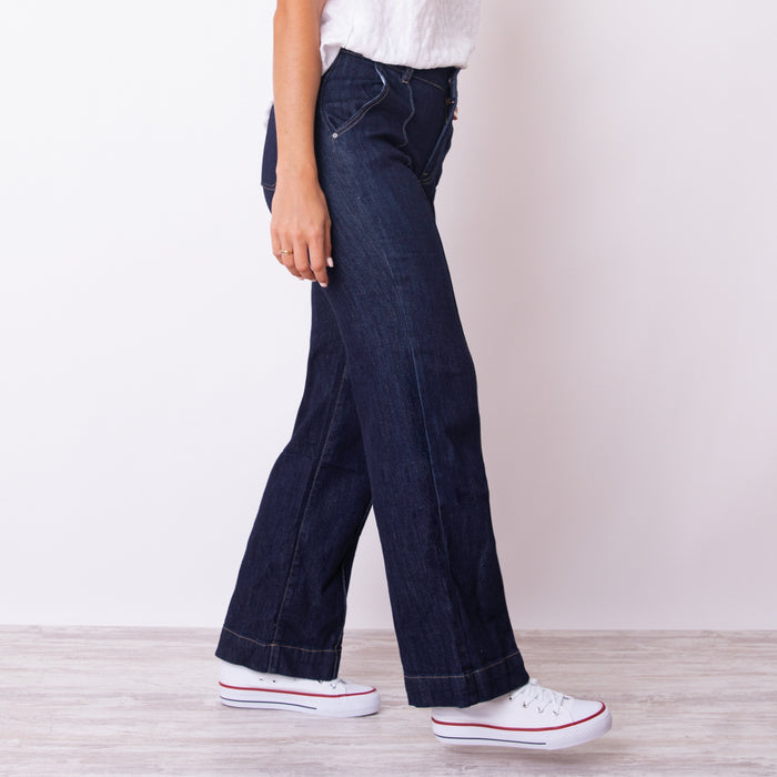 Jeans Costura Ribete - Azul