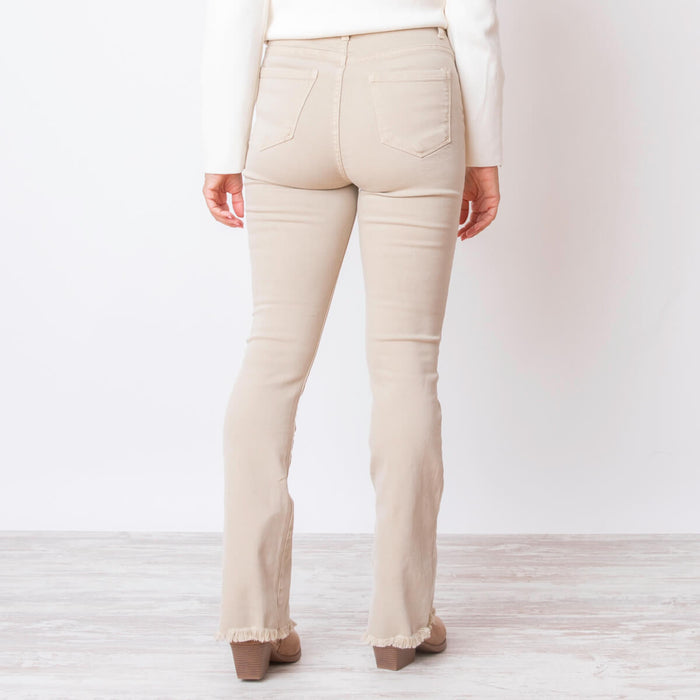 Jeans Flare Desflecado - Beige