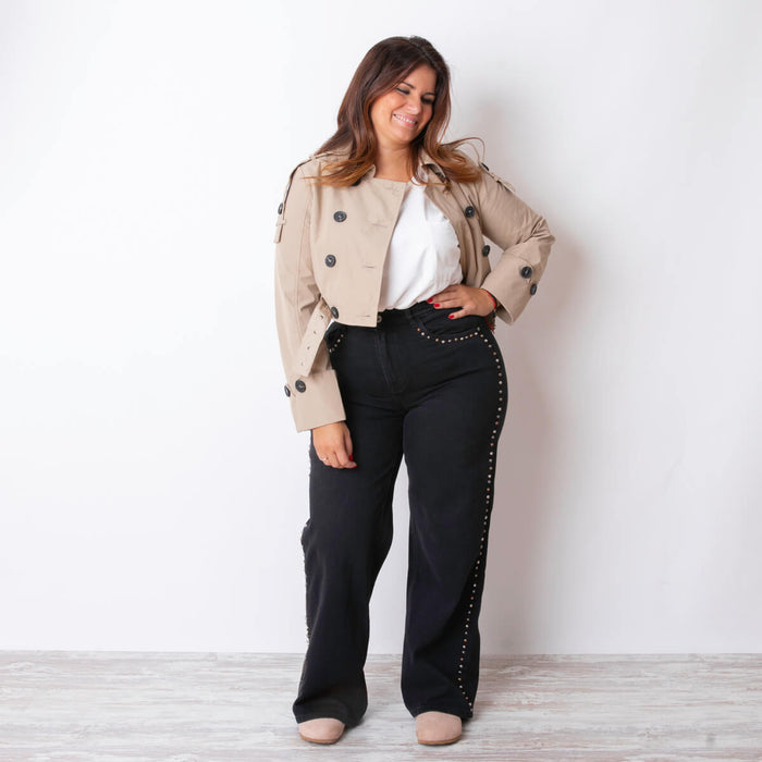 Gabardina Crop - Beige