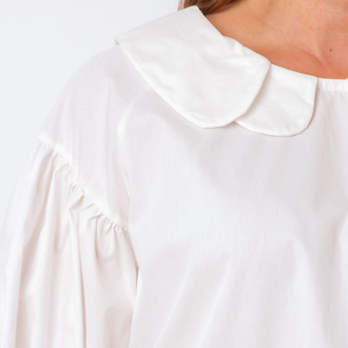 Blusa Cuello Blonda - Blanco