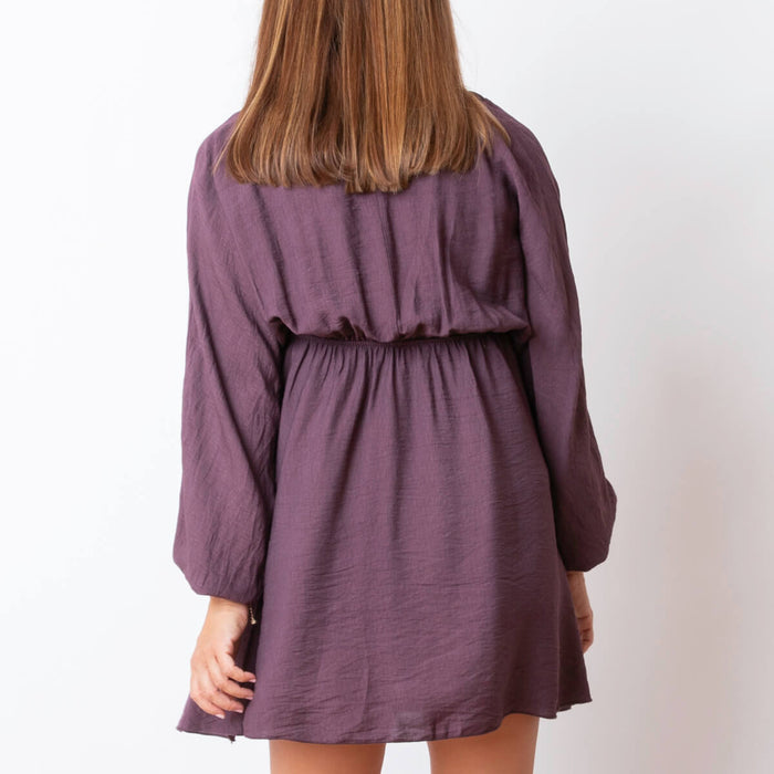 Vestido Escote Pico - Morado