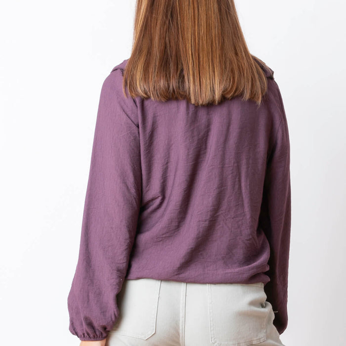 Blusa Volante Ajustable - Morado