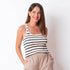 Top Estampado Rayas  - Beige