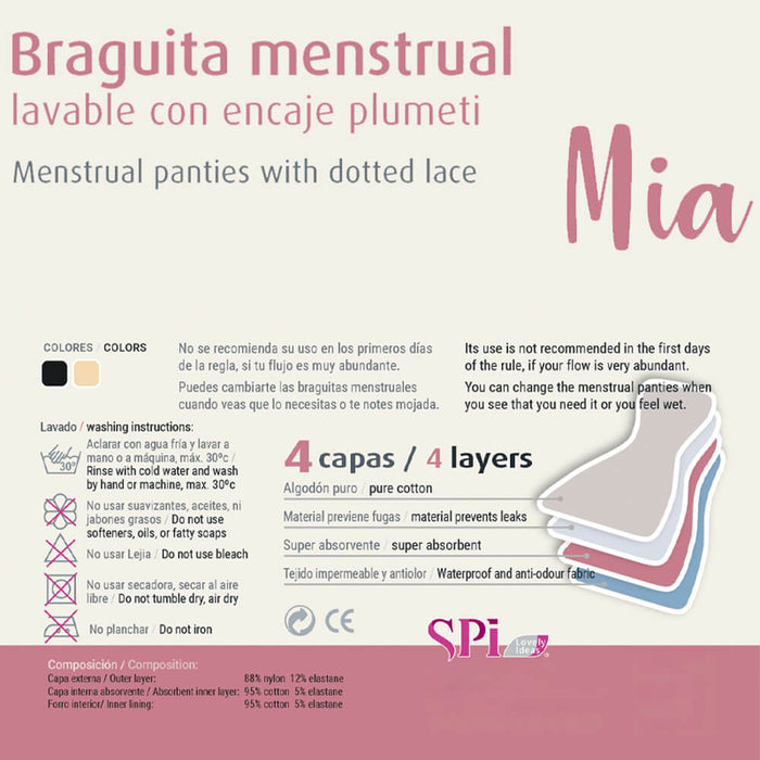 Braga menstrual Sofía SPI 09083 - Negro