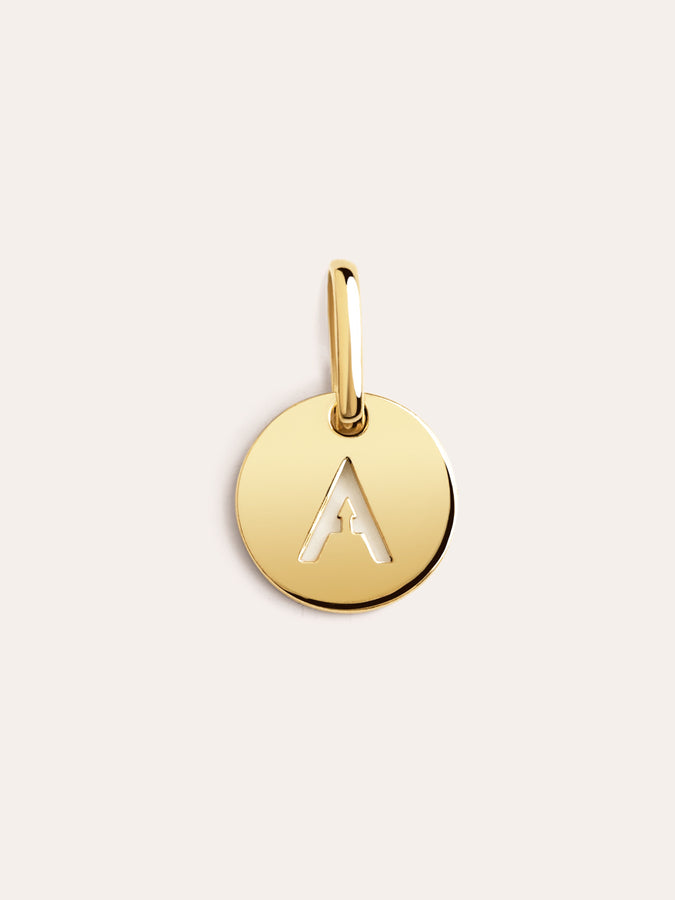 Mini Medallion Letter Baño Oro - A