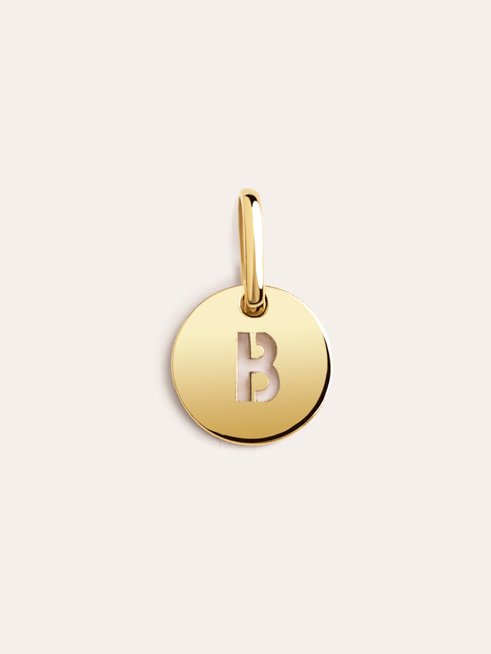 Mini Medallion Letter Baño Oro - B