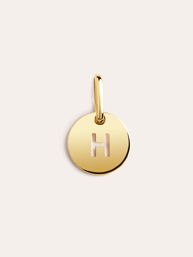 Mini Medallion Letter Baño Oro - H