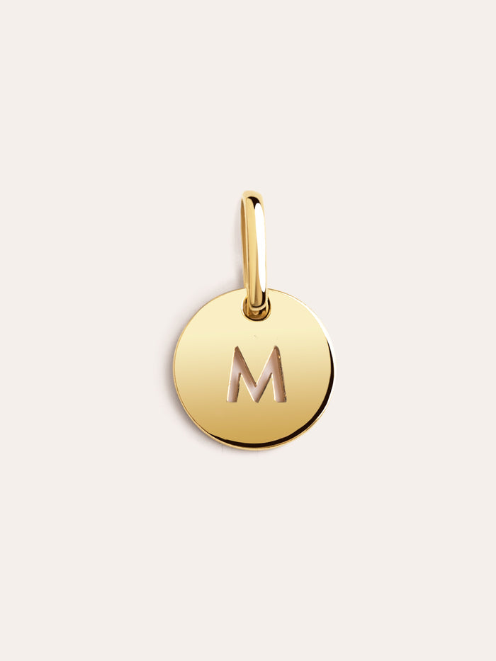 Mini Medallion Letter Baño Oro - M