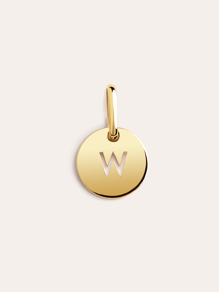 Mini Medallion Letter Baño Oro - W